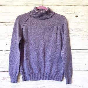 Karen Scott Purple Marled Knit Turtleneck Sweater